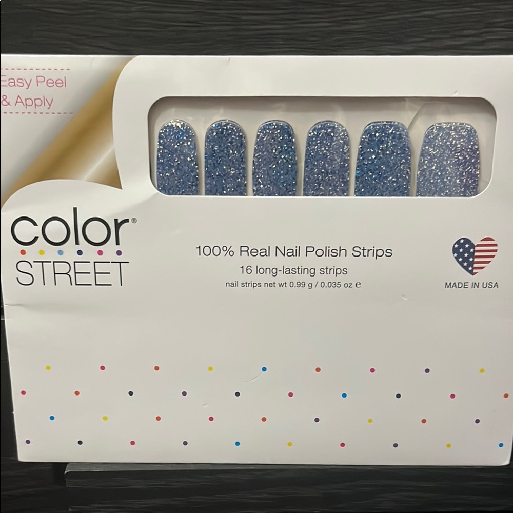 Color Street Sparkling Blue Nail Strips Storm Watch